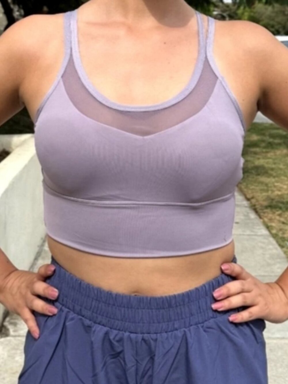 OTOS Athletic Workout Sport Bra /Cropped Top Criss Cross Padded  Purple Various